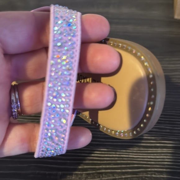 Pink Floral Sandals with Rhinestone Accents GIRLS - Picture 5 of 7